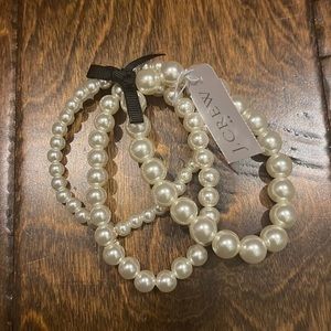 J.Crew Factory Faux Pearl Stacked Bracelets (3)
